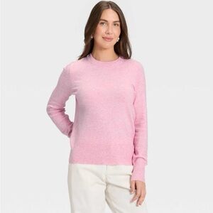 Women's Slim Fit Cozy Knit Pullover Sweater - a New Day™ Mauve Large